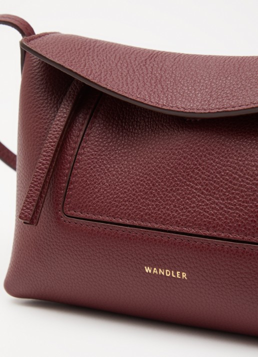 Wandler Penelope Slouch Mini schoudertas van kalfsleer - detail 4 bordeauxrood