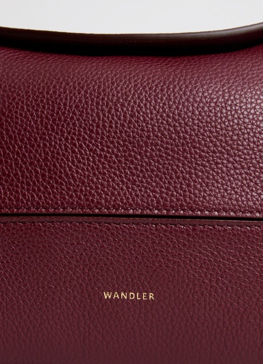Wandler Penelope Slouch schoudertas van kalfsleer - detail 7 bordeauxrood