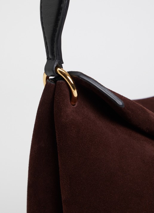 Wandler Penelope Tote Small schoudertas van kalfssuède - detail 4 bordeauxrood