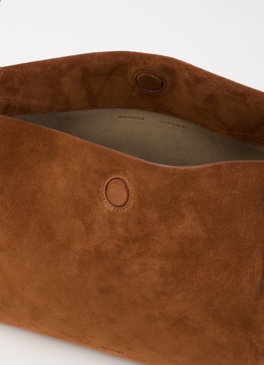 Wandler Penelope Tote Small schoudertas van kalfssuède - detail 3 cognac