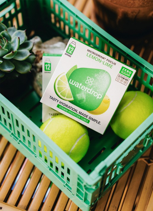 waterdrop Focus Microdrink Lemon-Lime smaaktablet 12 stuks  - voorkant 4 groen