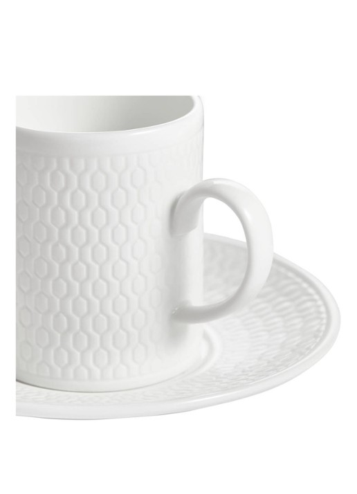 Wedgwood Gio espressokop & schotel 7 cl - voorkant 3 gebroken wit