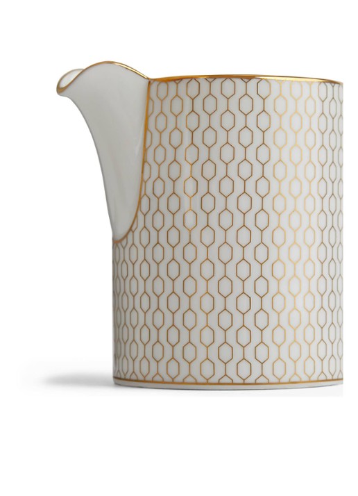 Wedgwood Gio Gold suikerpot en melkkan 2-delig - detail wit