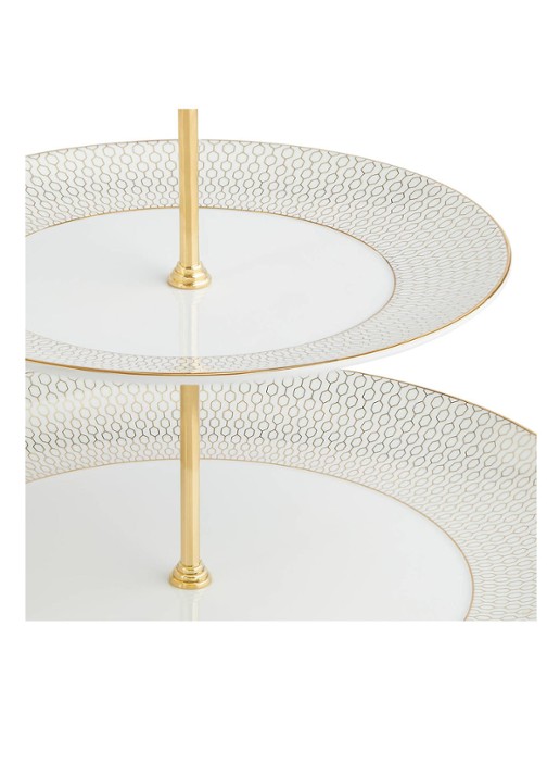Wedgwood Gio Gold tweelaagse etagère - detail 3 gebroken wit