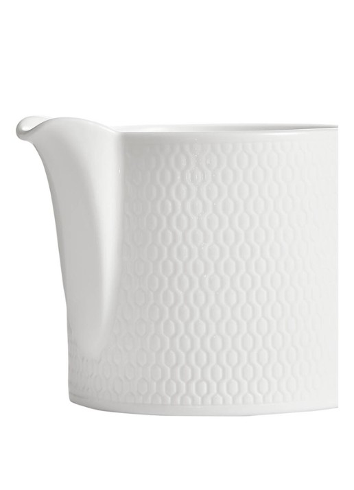 Wedgwood Gio suikerpot en melkkan set van 2 - voorkant 3 gebroken wit