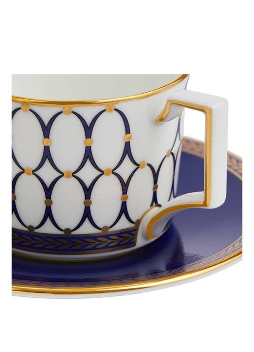 Wedgwood Renaissance Gold espressokopje en schotel 7 cl - voorkant 2 royalblauw
