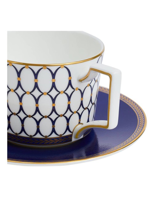 Wedgwood Renaissance Gold kop en schotel 22 cl set van 2 - voorkant 2 blauw