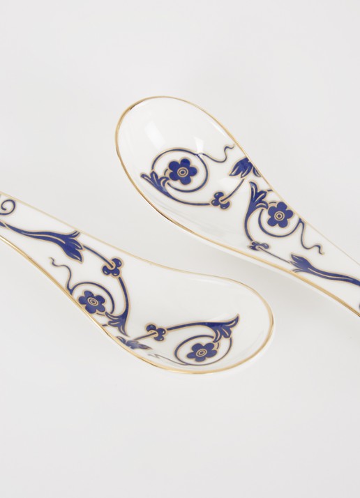 Wedgwood Renaissance Gold lepel set van 2 - voorkant 2 wit