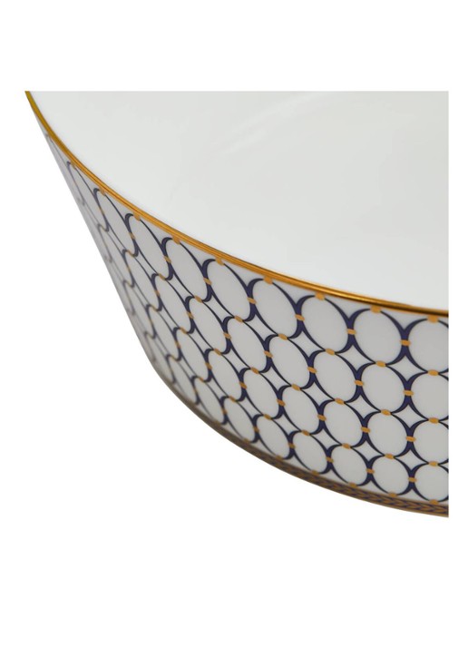 Wedgwood Renaissance Gold saladeschaal 25 cm - achterkant 3 donkerblauw