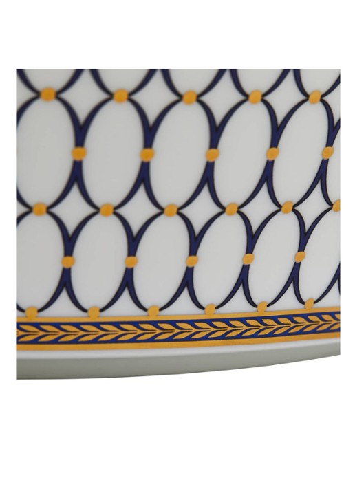 Wedgwood Renaissance Gold saladeschaal 25 cm - detail donkerblauw