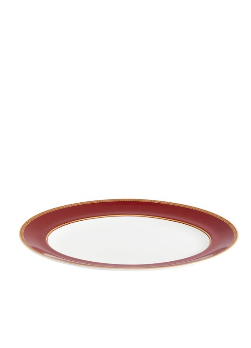 Wedgwood Renaissance Red serveerschaal 35 cm - detail rood