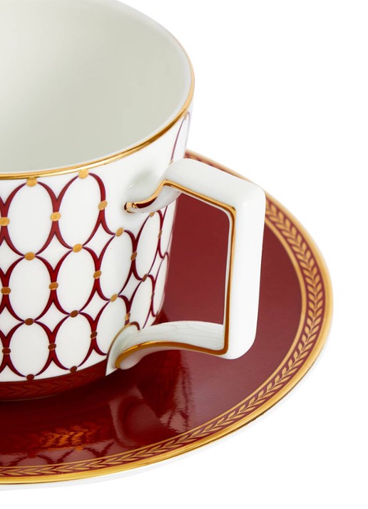 Wedgwood Renaissance Red theekopje en schotel 22 cl in giftbox - detail 3 rood
