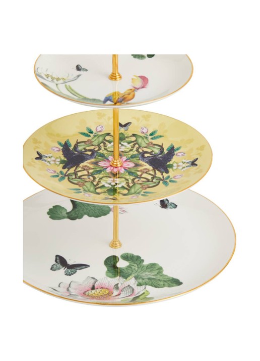 Wedgwood Waterlily etagère 34 cm - achterkant wit