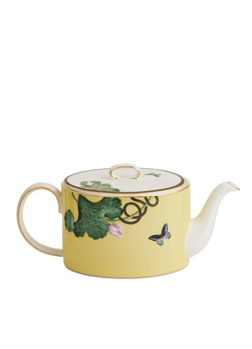 Wedgwood Waterlily theepot 1 liter  - achterkant abrikoos