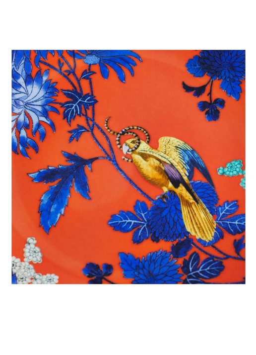 Wedgwood Wonderlust Golden Parrot ontbijtbord 20cm - achterkant 5 oranjerood