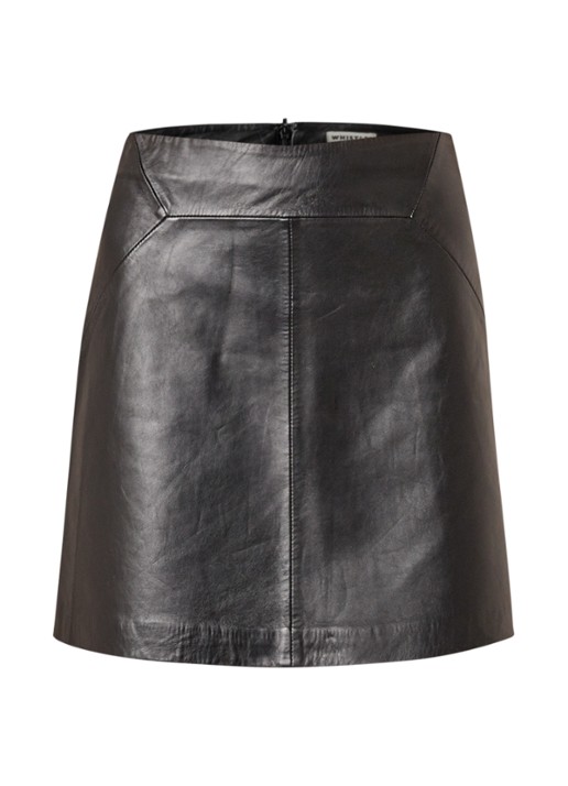 Whistles Aline minirok van leer  - voorkant zwart
