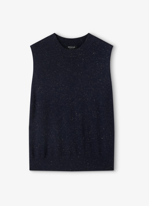 Whistles Annie top met lurex - voorkant 5 donkerblauw