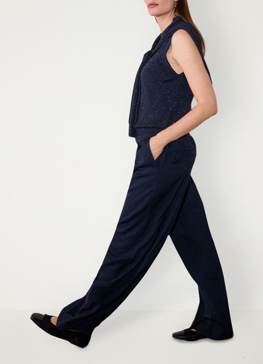 Whistles Annie top met lurex - voorkant 6 donkerblauw