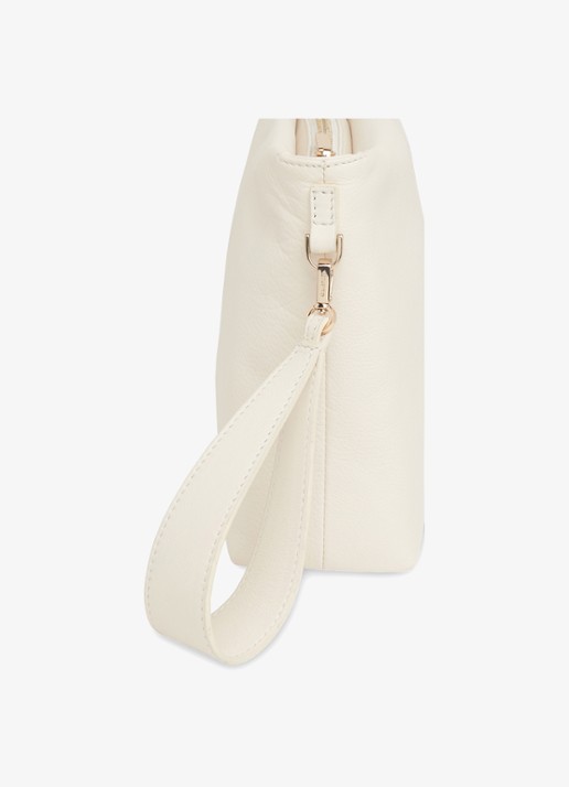Whistles Avah clutch van leer - detail 4 ivoor