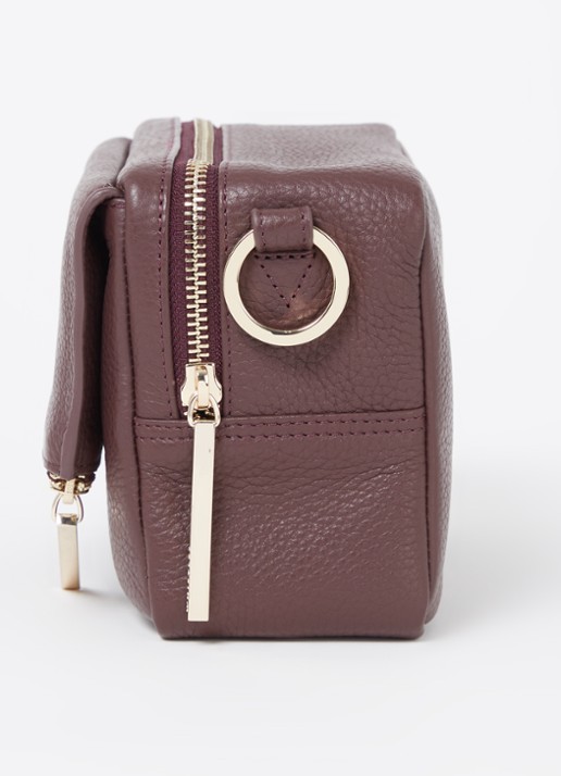 Whistles Bibi crossbodytas van leer - detail 3 aubergine