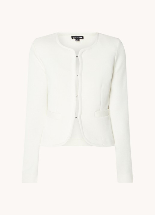 Whistles Blazer met paspelzakken en stretch - voorkant 2 gebroken wit