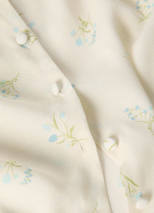 Whistles Blouse met bloemenprint en vlindermouw - detail 5 ivoor