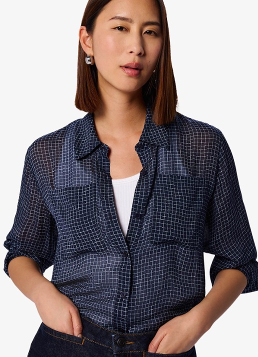 Whistles Blouse met borstzakken - detail 2 blauw