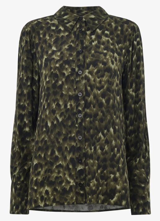 Whistles Blouse met dierenprint - voorkant 4 groen