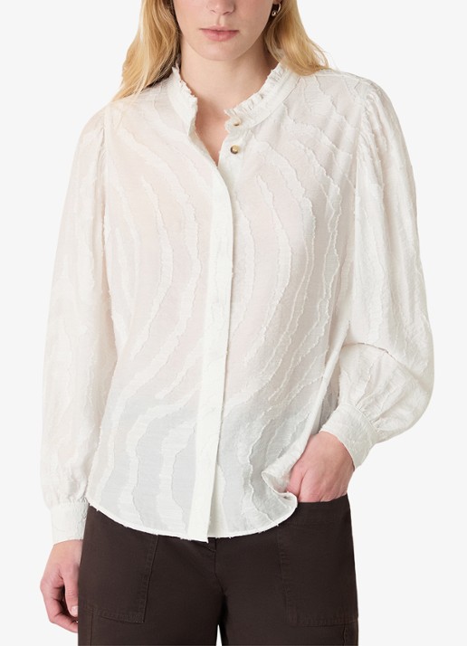 Whistles Blouse met dierenprint - detail 3 ivoor