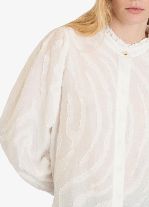 Whistles Blouse met dierenprint - detail 4 ivoor