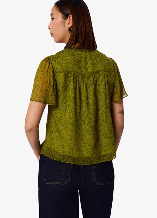 Whistles Blouse met print - achterkant 3 groen