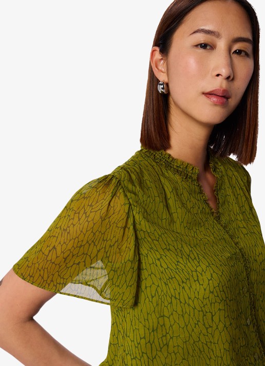 Whistles Blouse met print - detail 5 groen