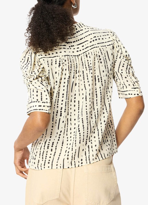 Whistles Blouse met stippenprint - achterkant 7 ivoor