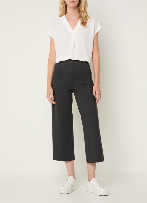 Whistles Camilla high waist cropped loose fit broek met stretch - voorkant 4 antraciet