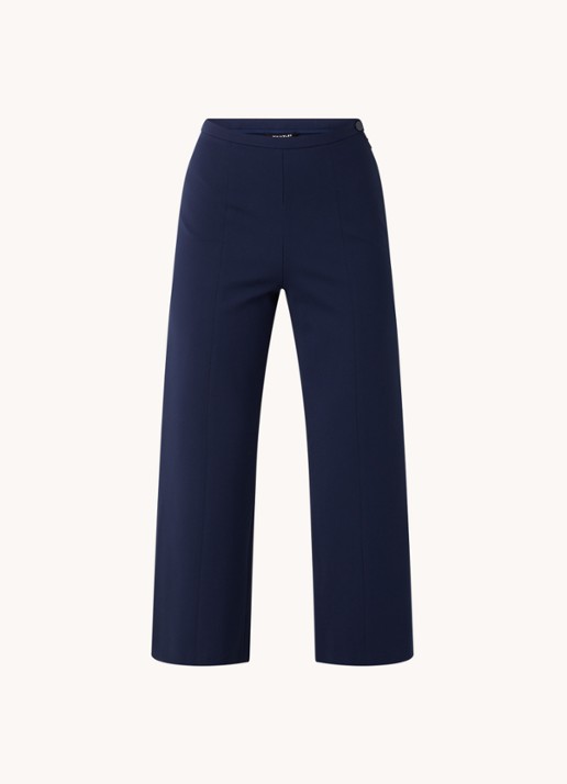 Whistles Camilla high waist wide fit cropped pantalon - voorkant donkerblauw