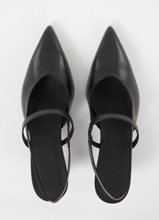 Whistles Cecily slingback van leer - detail 4 zwart