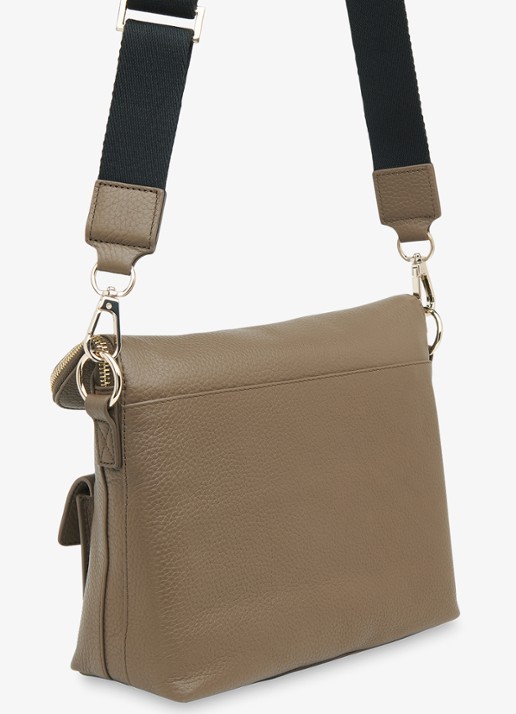 Whistles Crossbodytas van leer - achterkant khaki