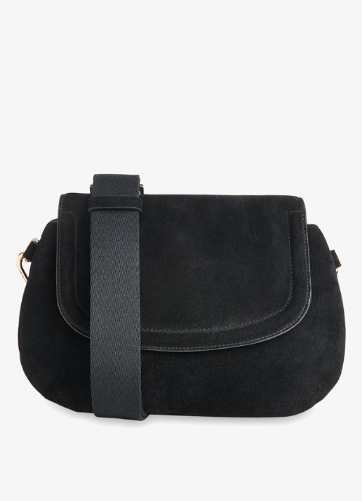 Whistles Crossbodytas van suède - detail 2 zwart