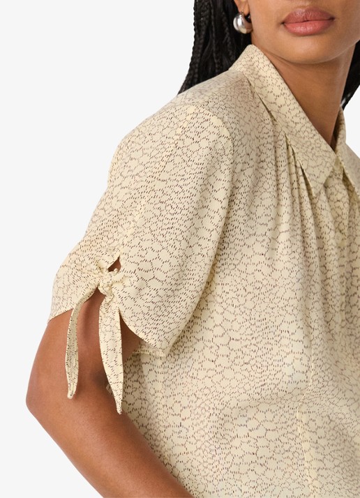 Whistles Dashed Marks blouse met print - detail 3 beige