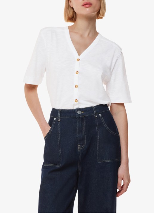 Whistles Ella blouse met gemêleerd dessin