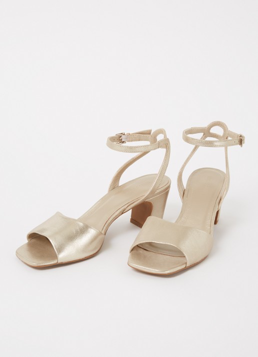 Whistles Emerson sandalette van leer met metallic finish - detail 2 goud