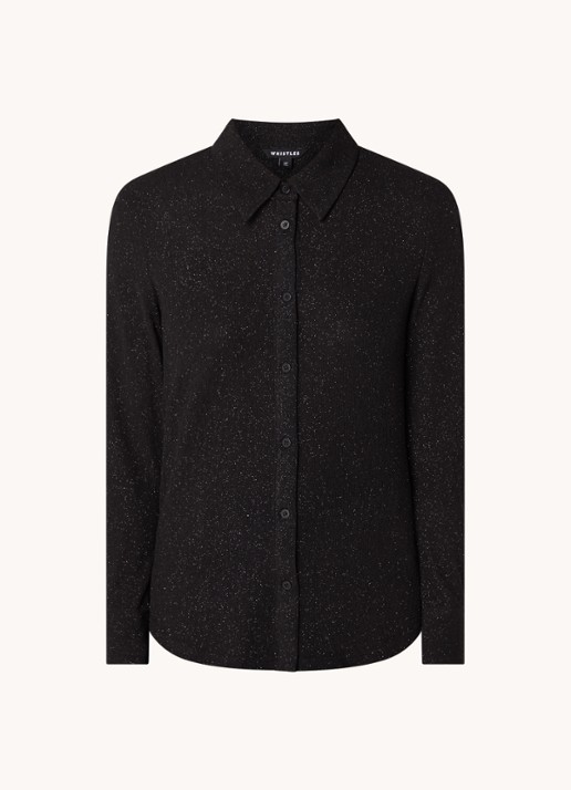 Whistles Eva blouse met lurex - voorkant zwart