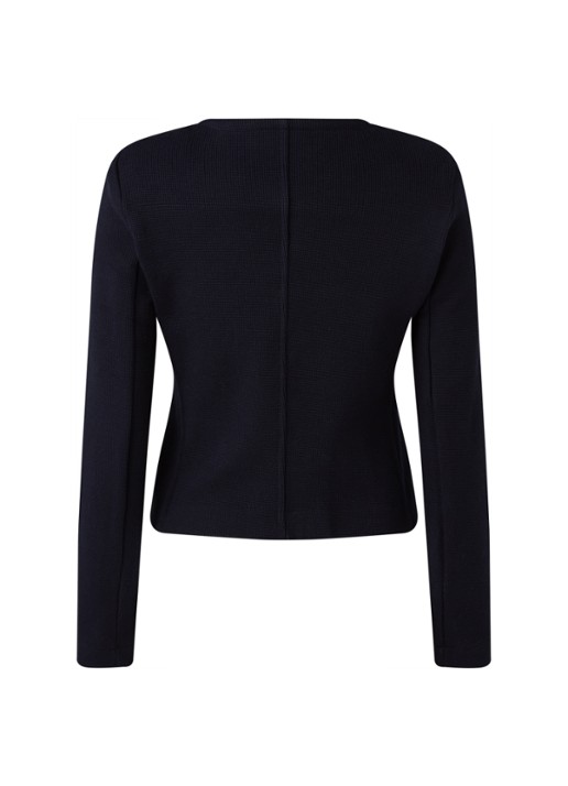 Whistles Fijngebreid vest met structuur - achterkant 2 donkerblauw