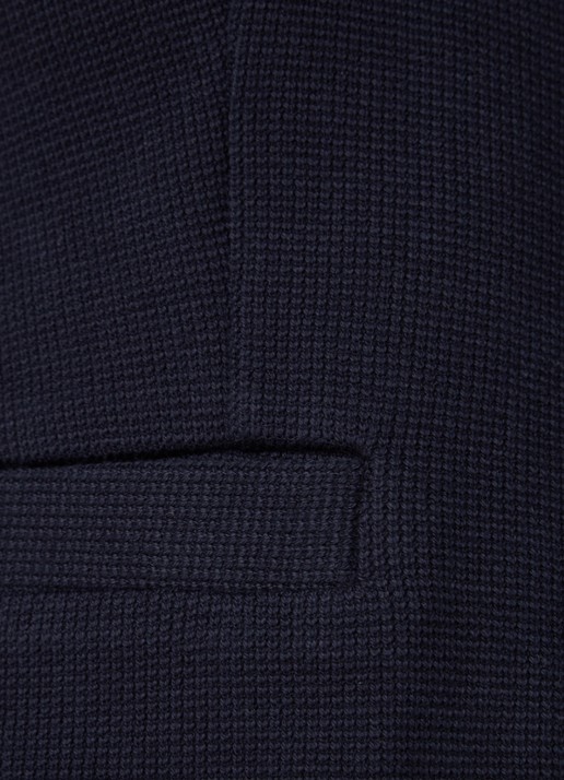 Whistles Fijngebreid vest met structuur - detail donkerblauw