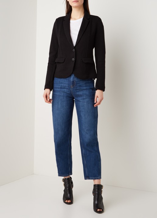 Whistles Fijngebreide blazer met klepzakken - voorkant 4 zwart