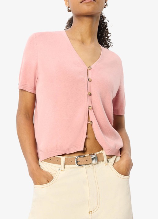 Whistles Fijngebreide top met V-hals - detail 6 roze