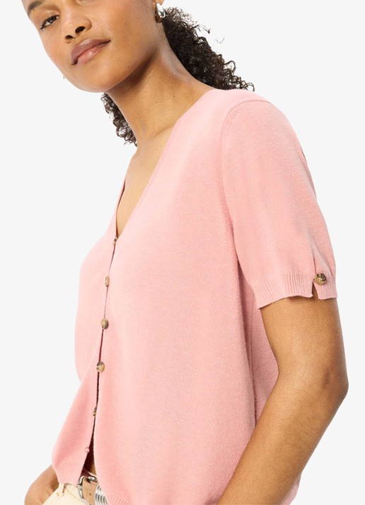 Whistles Fijngebreide top met V-hals - detail 7 roze