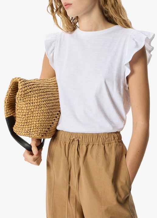Whistles Frill top met broderie  - detail 3 wit