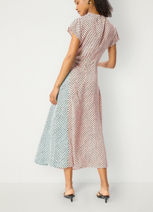 Whistles Graphic Check maxi jurk met grafische print - achterkant 7 roze