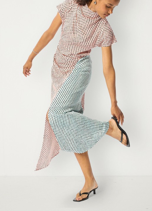 Whistles Graphic Check maxi jurk met grafische print - detail 5 roze